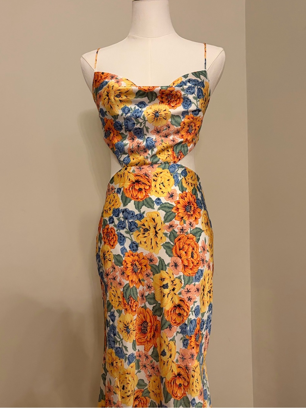 Hello Molly Sunlight Snaps Midi Dress in Yellow & Orange